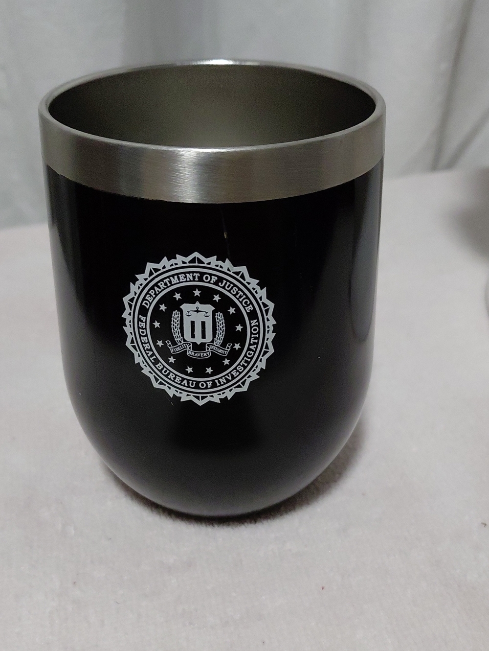 Black Stainless Steel Insulated Tumbler with Seal Emblem